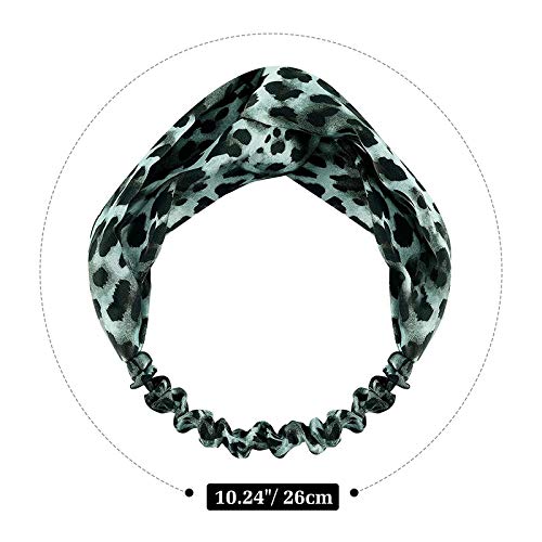Fameza 4 Pack Women's Headbands - Animal Print Twisted Criss Cross Elastic Hair Bands, Large Headwraps for All Head Sizes | Perfect for Workout, Sports, Running, Yoga & Gym | Leopard Dot Design for Women's Activewear & Fitness Accessories