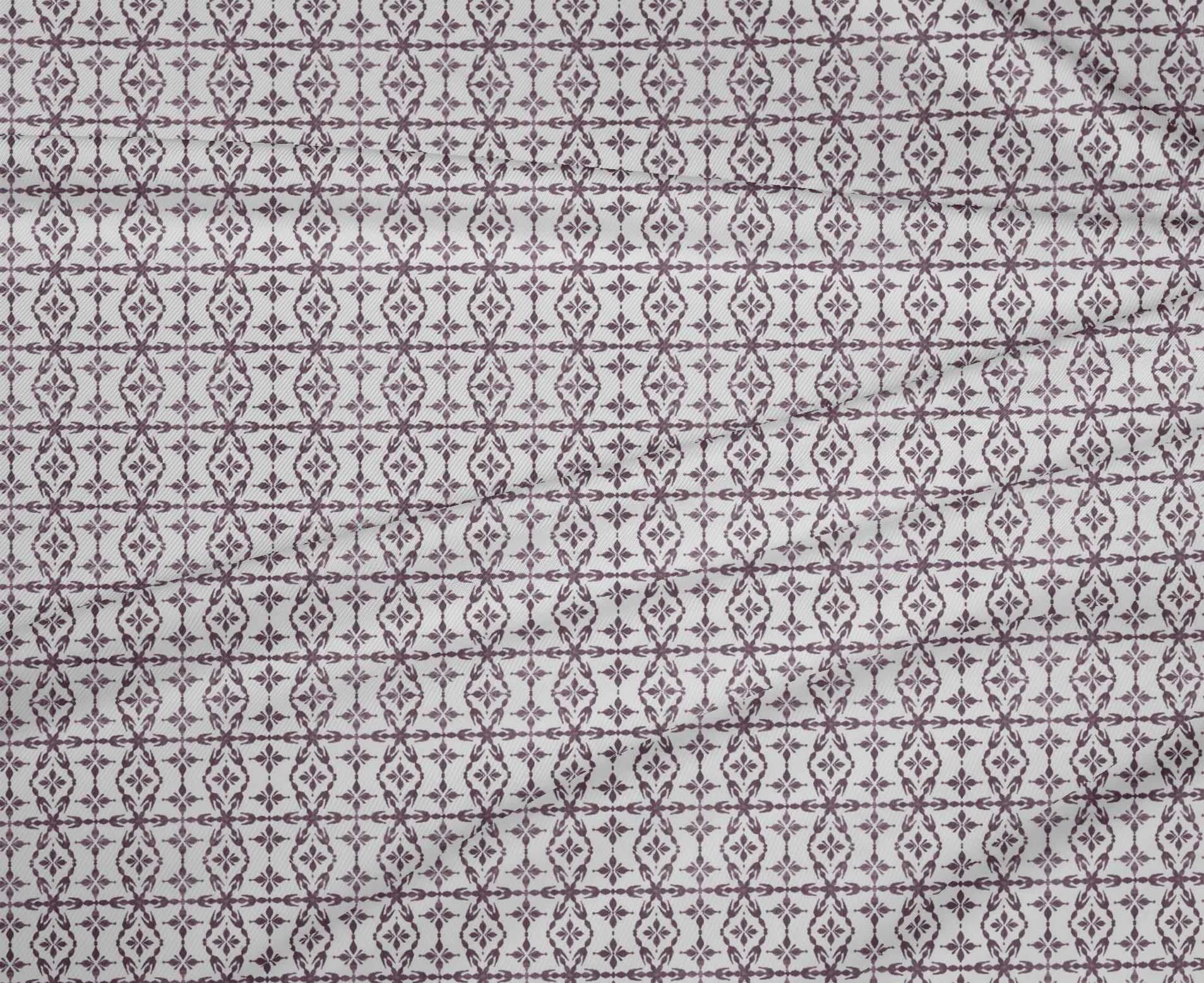 oneOone Polyester Spandex Wine Fabric - 56 Inch Wide Printed Craft Fabric for Sewing | Arrow & Artistic Floral Design | Perfect for DIY Clothing, Home Decor, and Quilting Projects