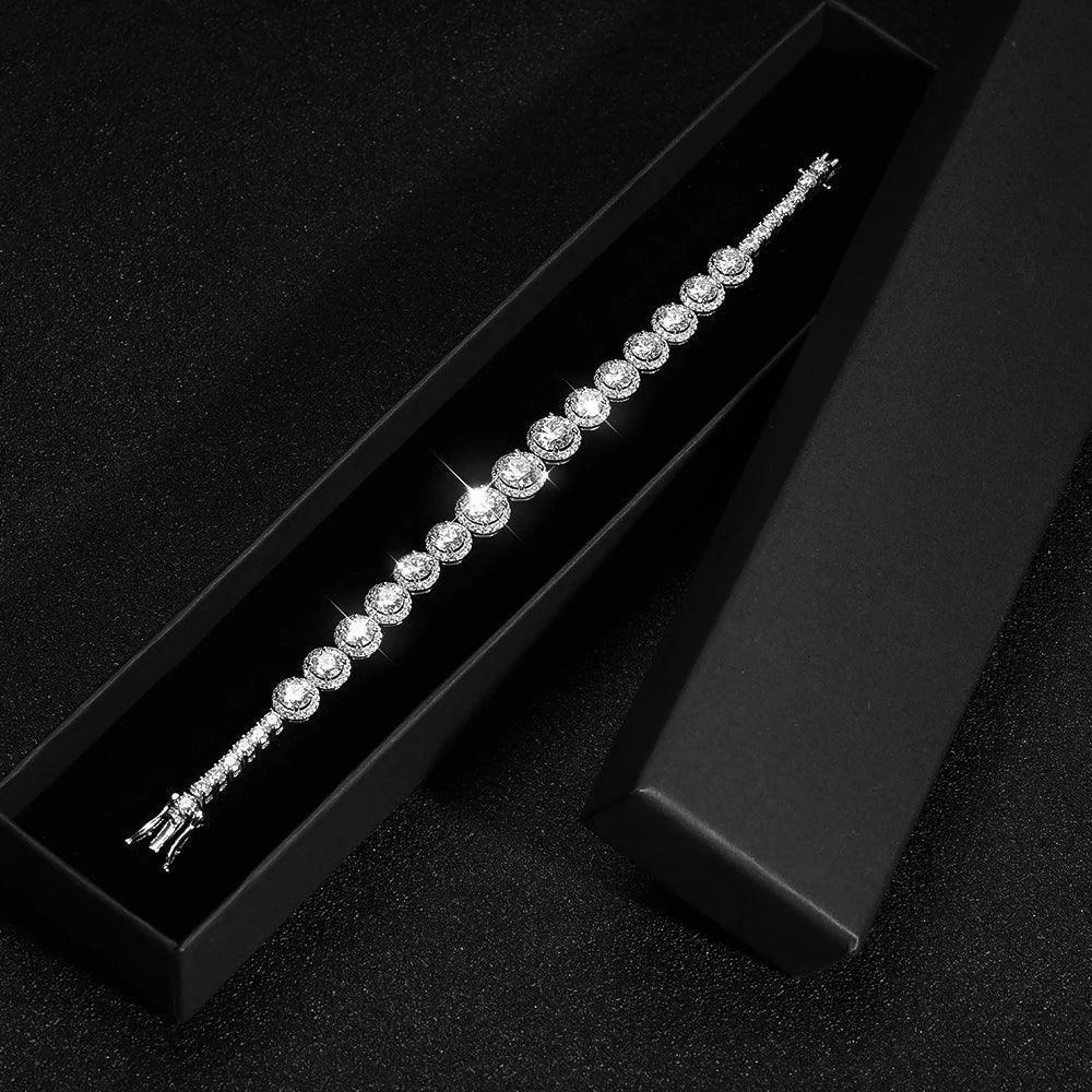 Serenity Moissanite Bracelet for Women - GRA Certified, 925 Sterling Silver, 18K Gold Plated Elegant Jewelry for Wedding, Anniversary & Special Occasion Gifts
