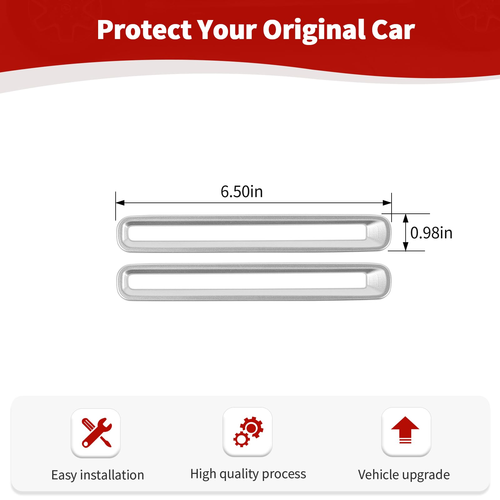 Dodge Charger 2011-2023 AC Vent Trim Cover - Silver Interior Accessories (2pcs) | RT-TCZ Charger Door Air Vent Upgrade | Perfect for Car Interior Customization & Protection