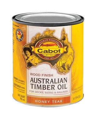 Cabot Transparent Honey Teak Oil-Based Natural Wood Finish - 1 Quart for Outdoor Furniture, Decks & Fencing | Waterborne Hybrid Australian Timber Oil for UV Protection & Weather Resistance