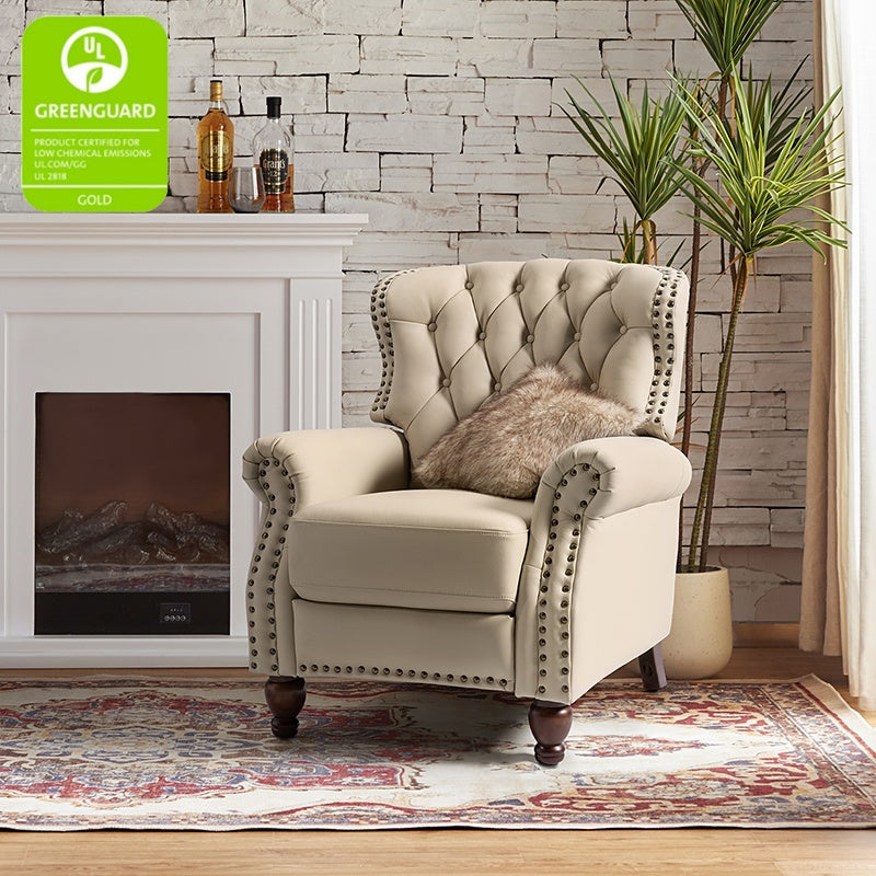 Premium Genuine Leather Oversized Recliner Chair for Living Room - Comfortable Lounge Chair for Home Theater, Reading Nook & Relaxation