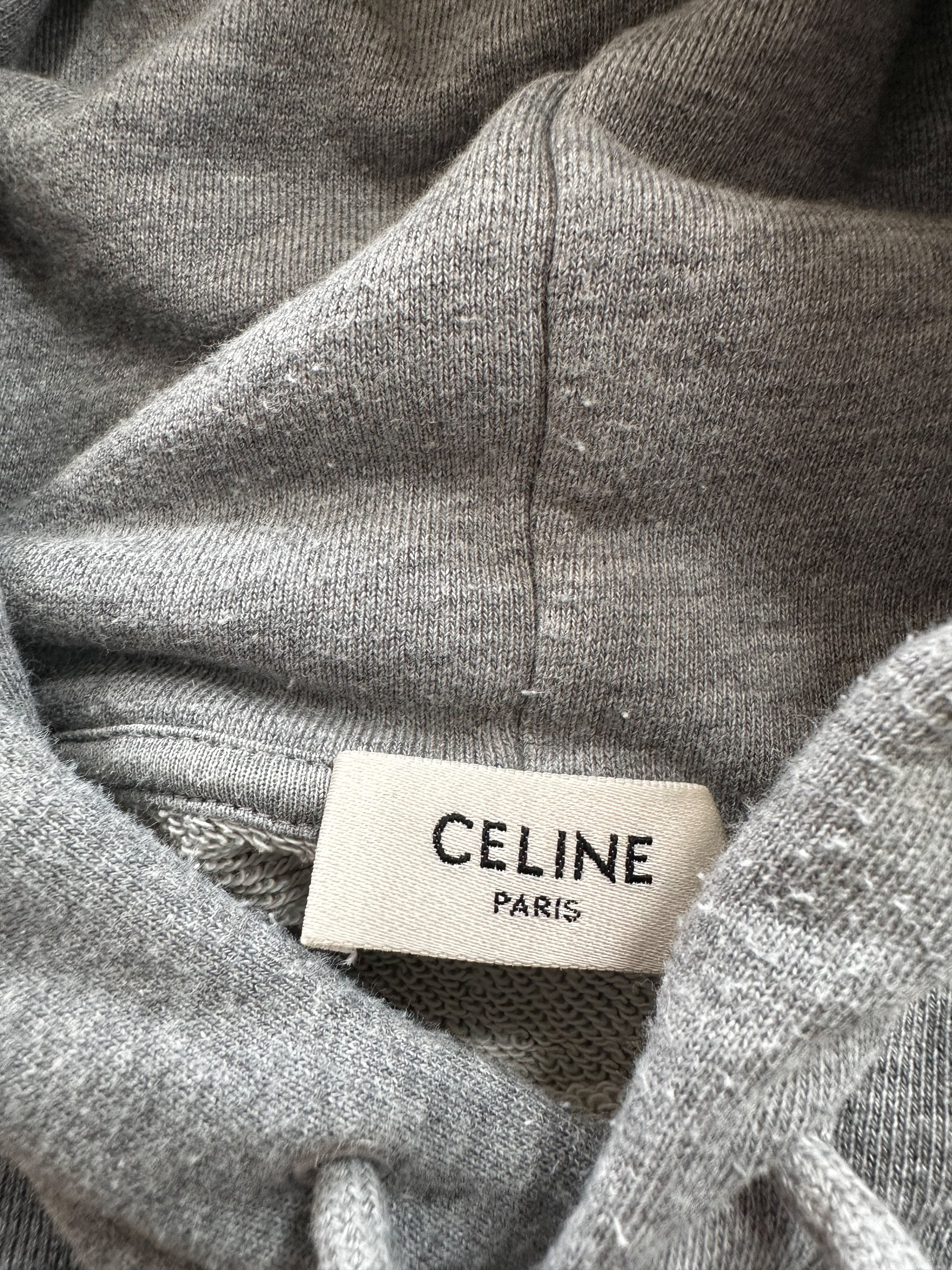 Celine Grey & Black Logo Hoodie for Men & Women - Stylish Pullover Sweatshirt for Casual Wear & Street Fashion