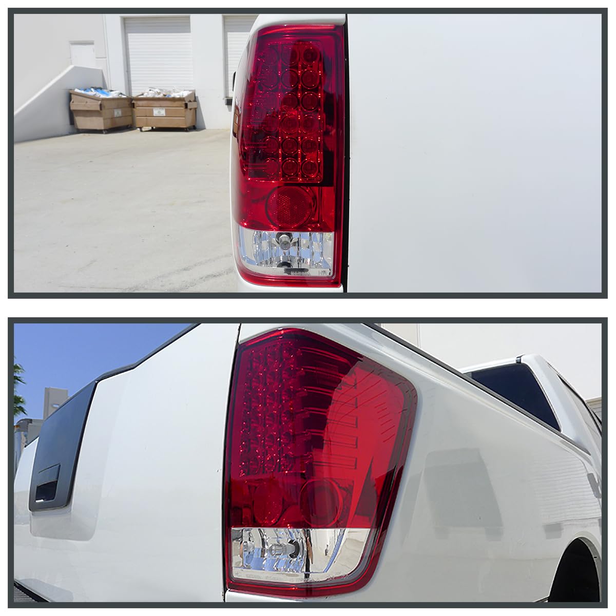 Spec-D Tuning Red Clear Lens LED Tail Lights for 2004-2015 Nissan Titan (Non-Utility Bed) - Left & Right Pair | Durable, Bright & Waterproof | Perfect for Night Driving, Car Shows & Off-Road Adventures