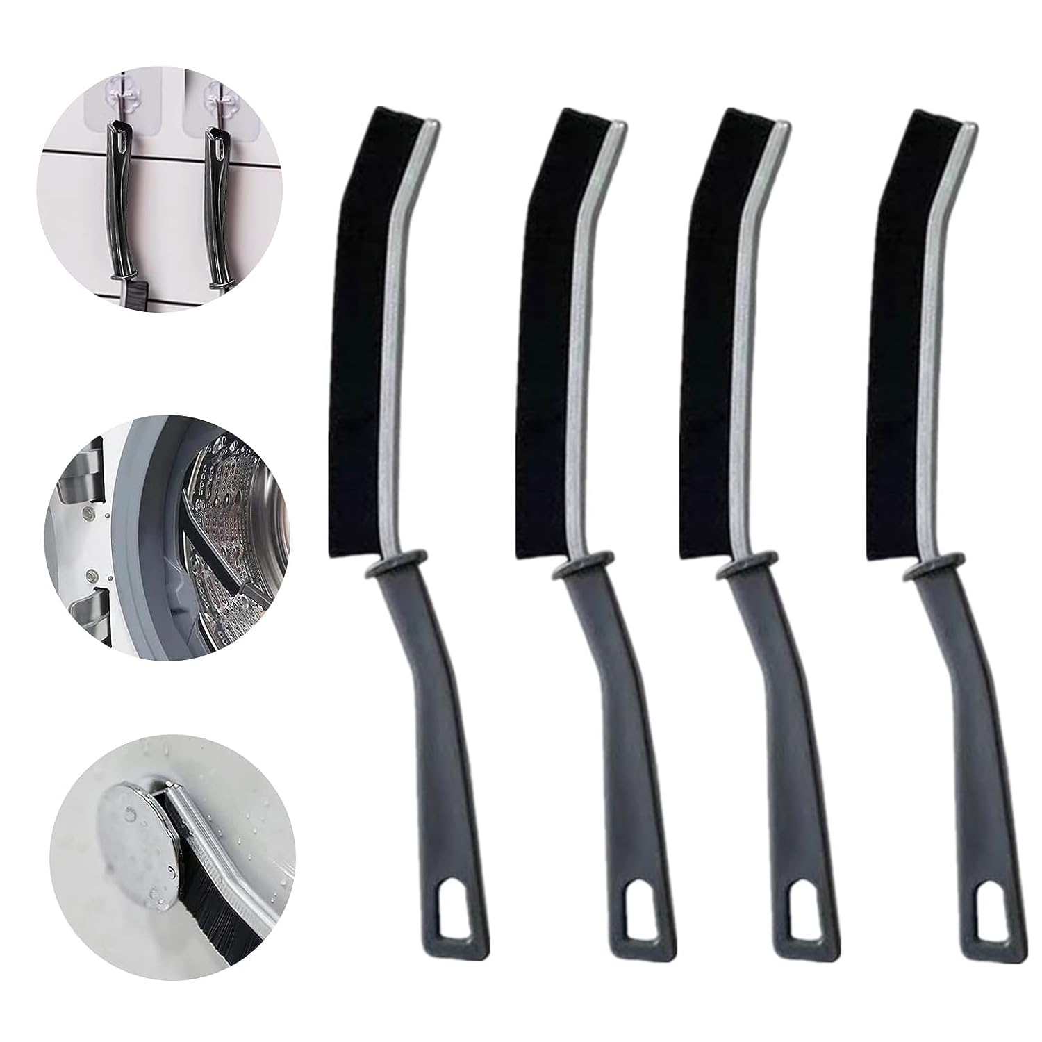 4Pcs Crevice Cleaning Brush Set - Stiff Angled Bristles for Bathroom, Kitchen & Hard-to-Reach Areas - Multi-Purpose Gap Cleaning Tool for Bathtubs, Tiles, Sinks & Appliances - Perfect for Deep Cleaning Grout, Corners and Tight Spaces