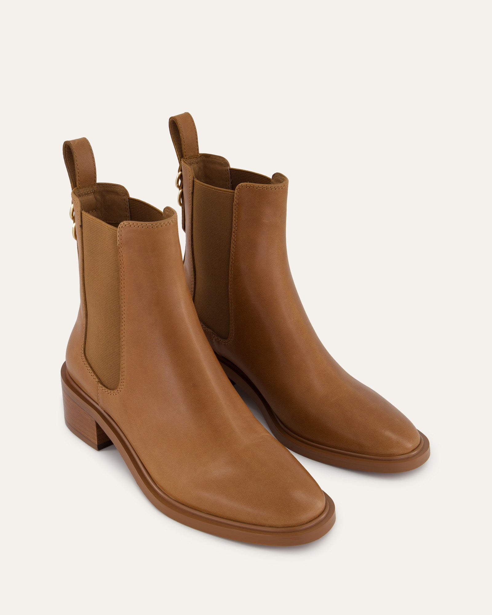 MONA FLAT ANKLE BOOTS - Genuine Leather in True Tan | Comfortable Women's Casual Shoes for Everyday Wear, Office & Date Night Outfits