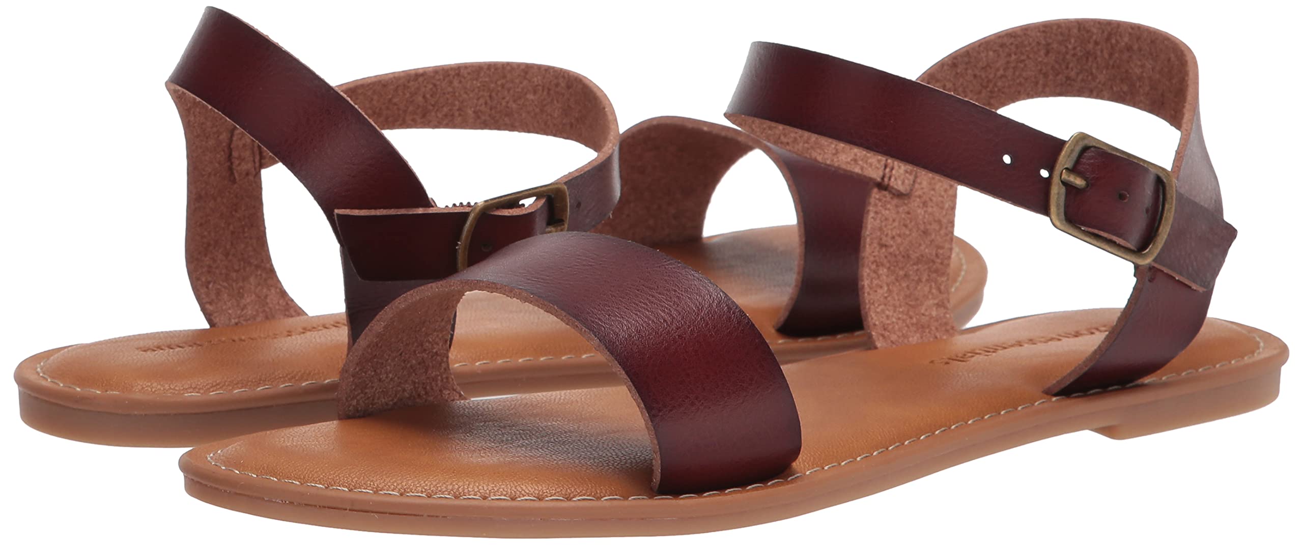 Amazon Essentials Women's Two Strap Buckle Sandals - Comfortable Casual Summer Shoes for Beach, Walking & Outdoor Activities