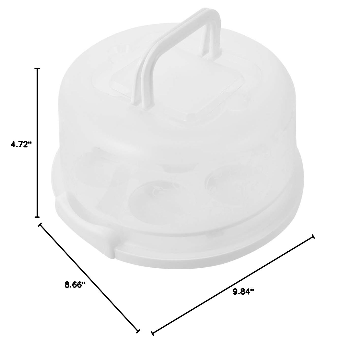 Hemoton 1-Piece White Cake Box - Portable Cake Carrier & Cupcake Storage Container for Transporting & Displaying Cakes, Cupcakes & Desserts - Perfect for Parties, Baking, Catering & Home Use