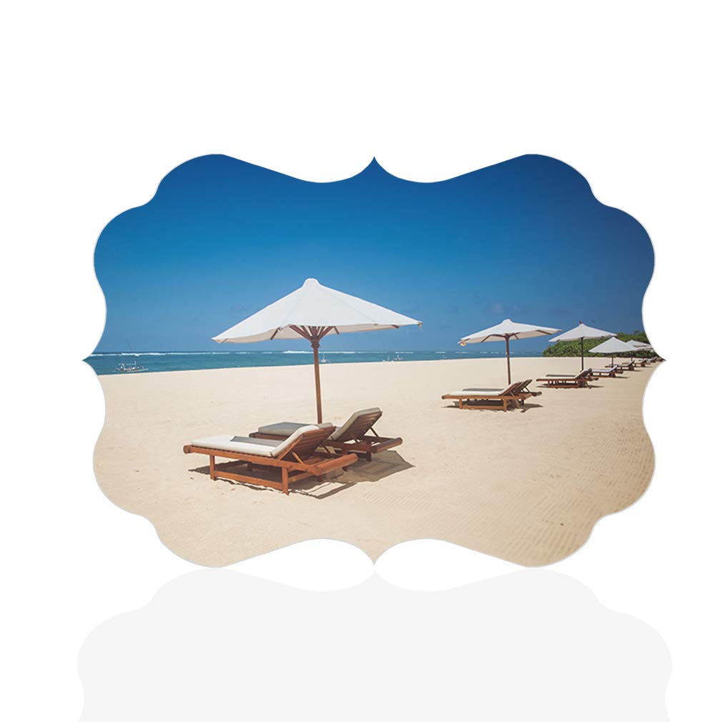 7x5 Inches Benelux Shaped Horizontal Wall Art - Coastal Beach Chairs Picture Frame for Home Decor | Perfect for Living Room, Bedroom & Beach House Style