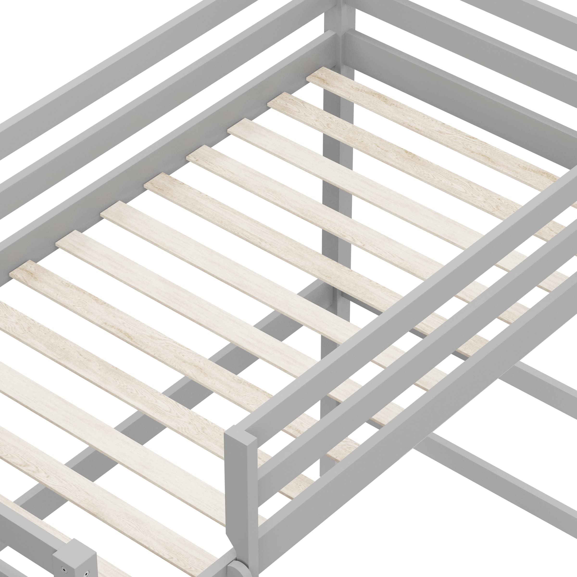 Hillsdale Furniture Caspian Twin Loft Bed with Ladder, Gray - Space-Saving Kids Bedroom Furniture for Small Rooms & Dorm Rooms