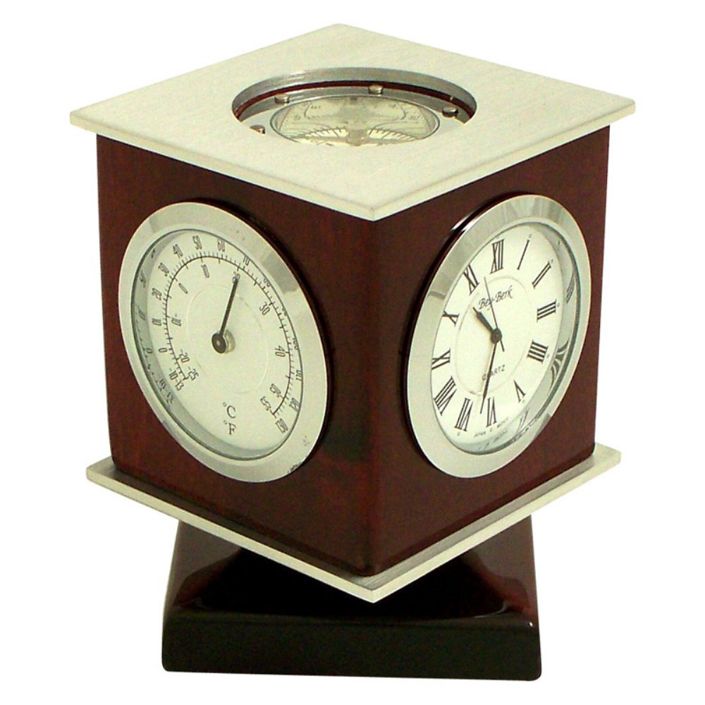 Bey-Berk Premium Wooden Desktop Weather Station with Hygrometer, Thermometer & Barometer - Perfect for Home, Office, or Gift Giving