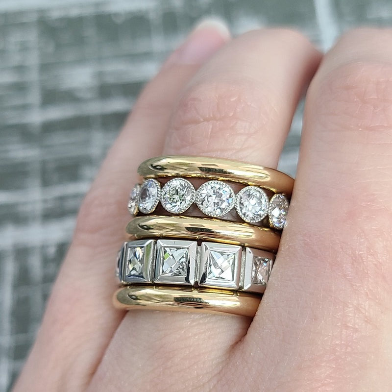 Single Stone Platinum Large Gabby Band Ring - Elegant Wedding & Engagement Jewelry for Women
