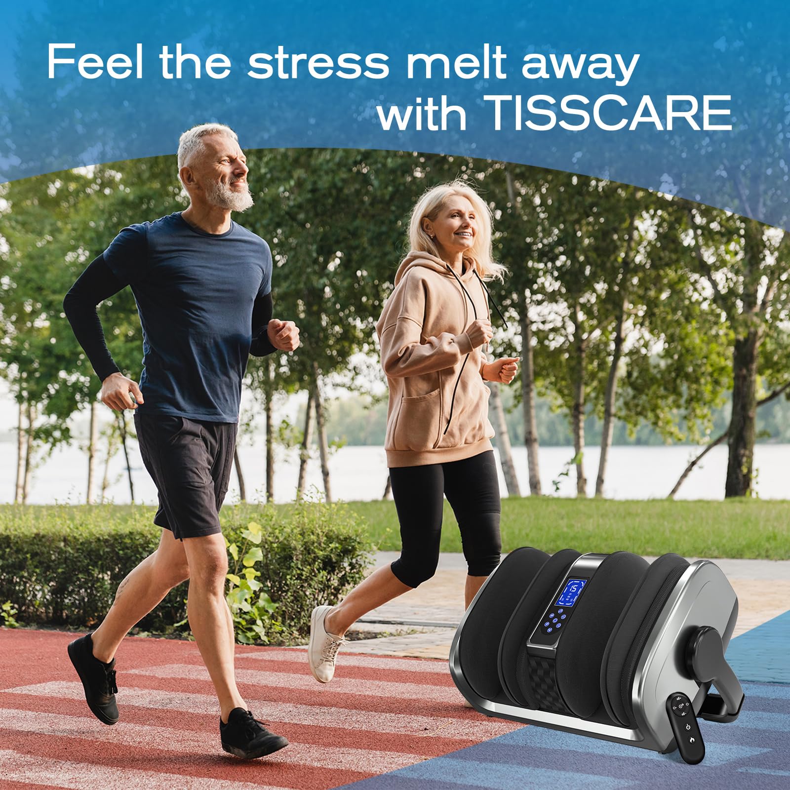 TISSCARE Shiatsu Foot Massager with Heat - FSA HSA Eligible Foot and Calf Massager for Plantar Fasciitis, Neuropathy, Circulation & Pain Relief - Perfect Gift for Men and Women - Use at Home or Office for Relaxation and Stress Relief