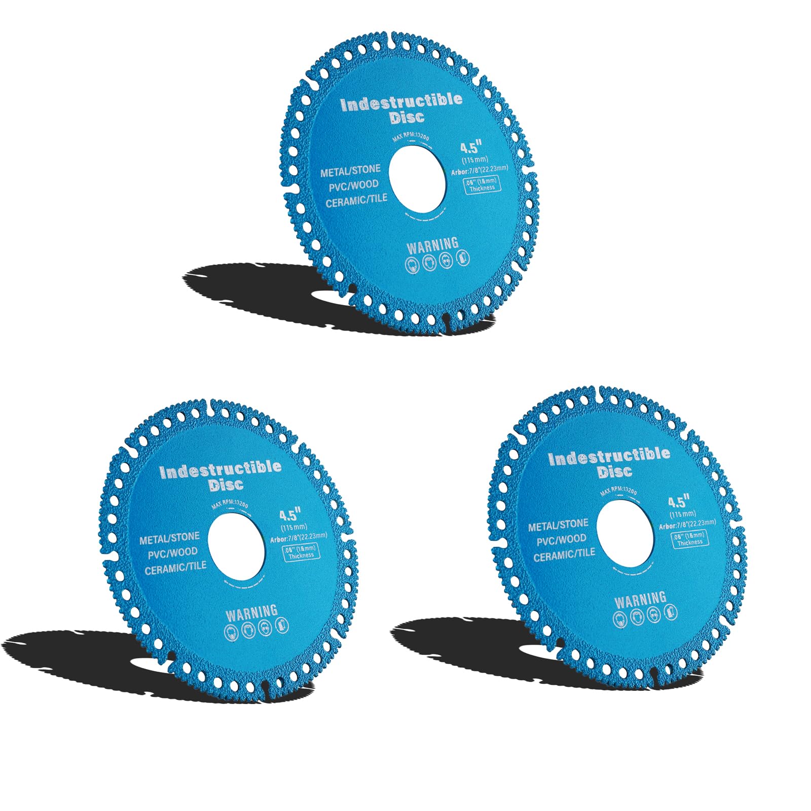 Durable 4.5 Inch Angle Grinder Discs - 7/8'' Arbor - Premium 3-Piece Set for Metal Cutting, Grinding & Polishing - Perfect for DIY Projects, Construction & Metalworking
