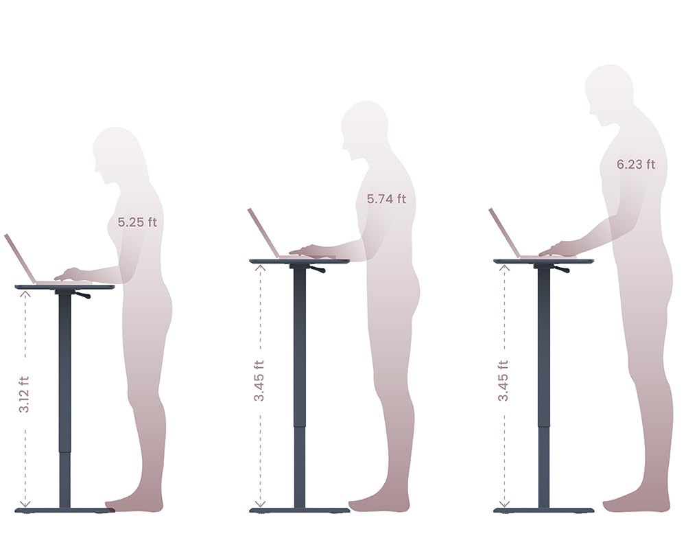 ANYDESK NEST Mobile Standing Desk with Hidden Wheels - Portable Adjustable Height Workstation for Home Office | Sit Stand Computer Desk for Small Spaces, Bedside Table, Kitchen Prep Station & Couch Side Table - Ideal for Remote Work, Gaming & Multitasking