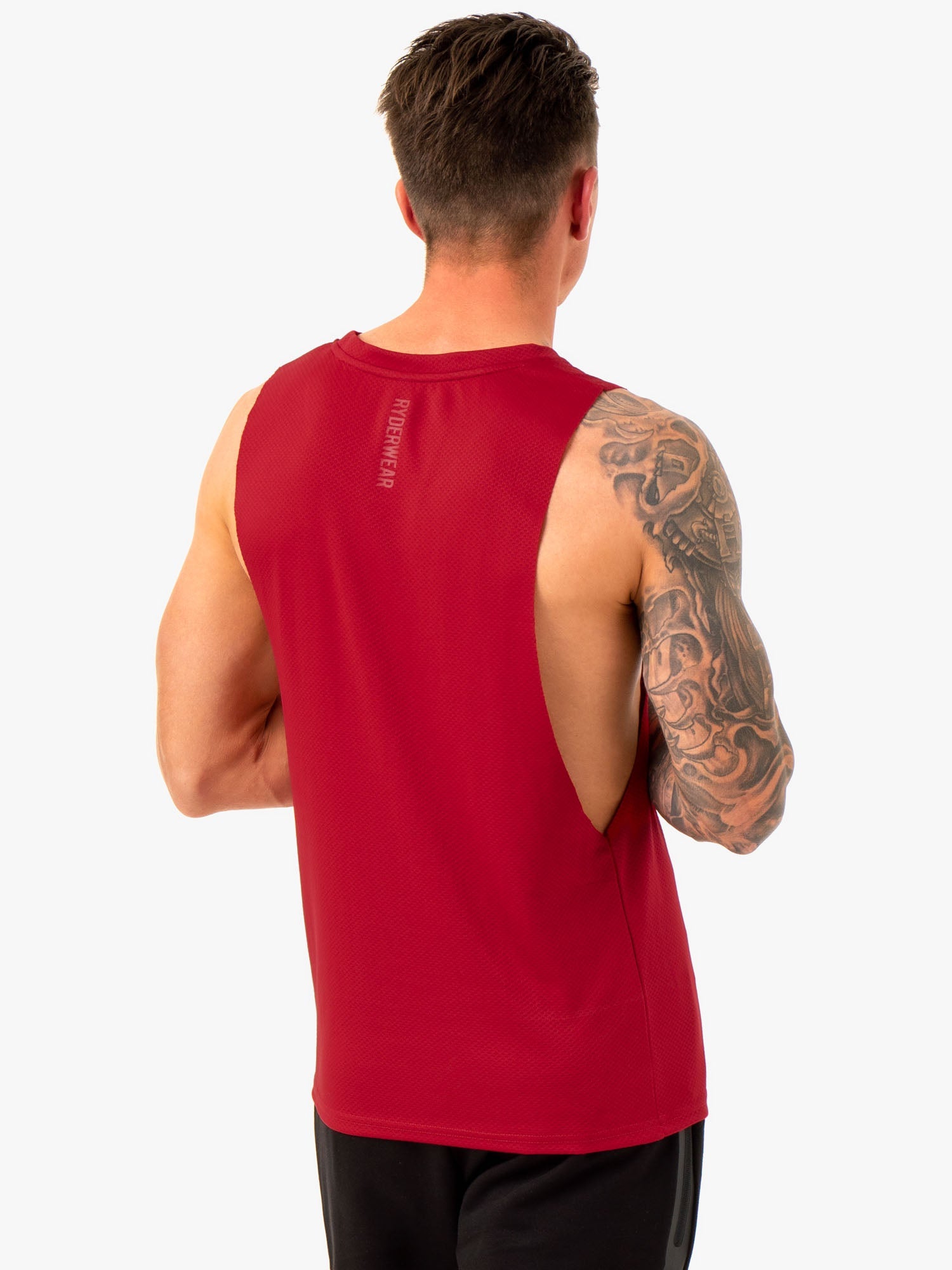 Enhance Baller Tank Top for Women - Burgundy Red Workout Shirt for Yoga, Gym & Casual Wear