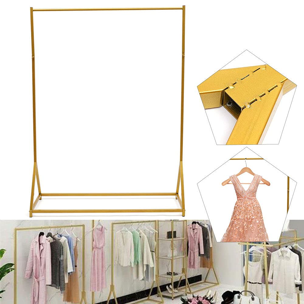 LOYALHEARTDY Gold Metal Wedding Dress Hanger - Adjustable Bridal Gown Rack Stand with Rectangular Frame for Wedding Dress Display, Storage, and Boutique Showcase - Perfect for Bridal Shops, Home Closet Organization, and Wedding Dress Preservation