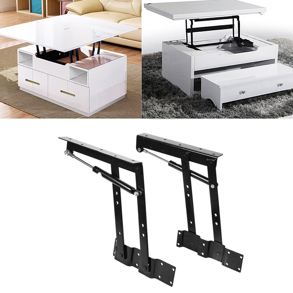 2X Heavy Duty Hydraulic Hinge Coffee Table Lift Mechanism - Top Lifting Frame Hardware for Furniture - Perfect for DIY Projects, Home Office, and Living Room Decor