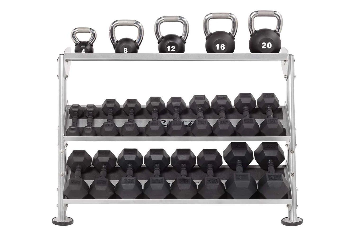 Hoist 48 3-Tier Dumbbell Rack - Heavy Duty Steel Weight Rack for Home Gym & Commercial Use - Perfect for Organizing Dumbbells in Fitness Studios, Garage Gyms & Training Centers (HF-5461-OPT-48)