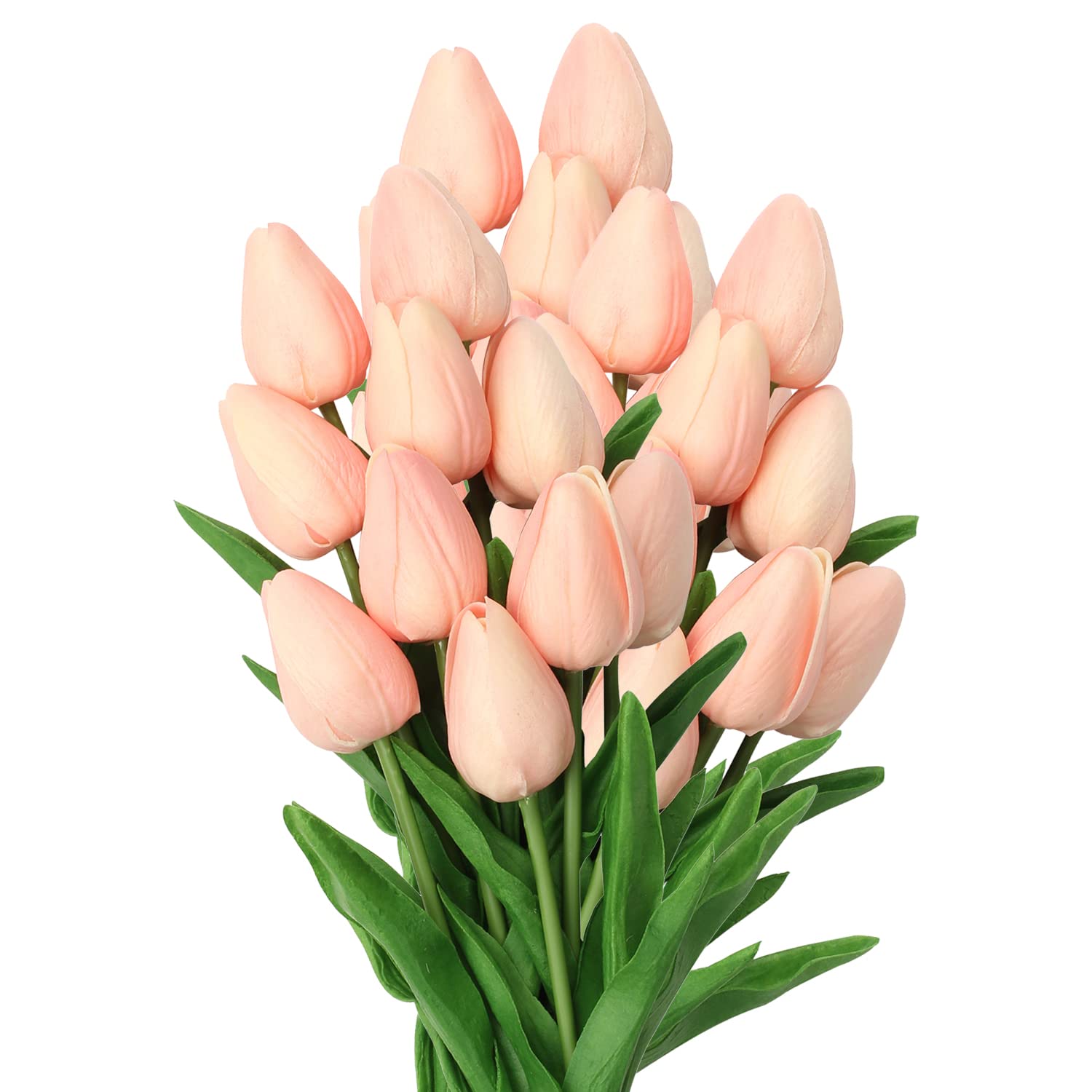 20 Pcs Real Touch Artificial Pink Tulips - 13.5