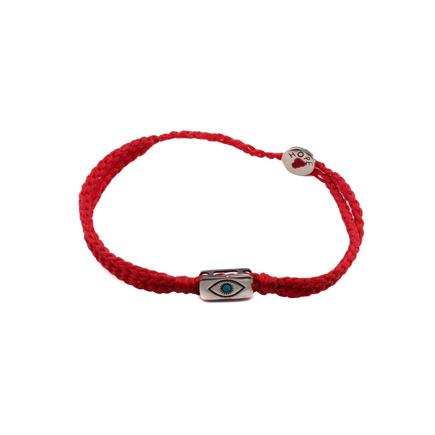 Men's Sterling Silver Evil Eye Charm Bracelet with Red Rope - Protection & Hope Jewelry for Good Luck - Perfect for Gifts, Daily Wear & Spiritual Protection