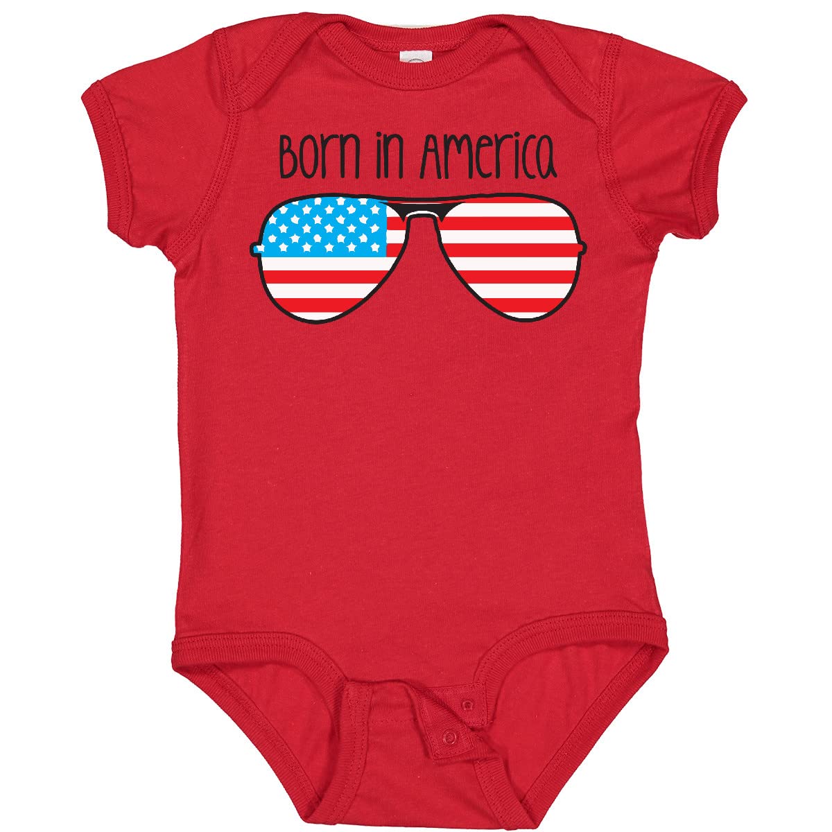 Inktastic Born in America Baby Bodysuit - Patriotic Onesie for Newborns & Infants - Soft Cotton Comfort for Holidays, 4th of July & Family Photos