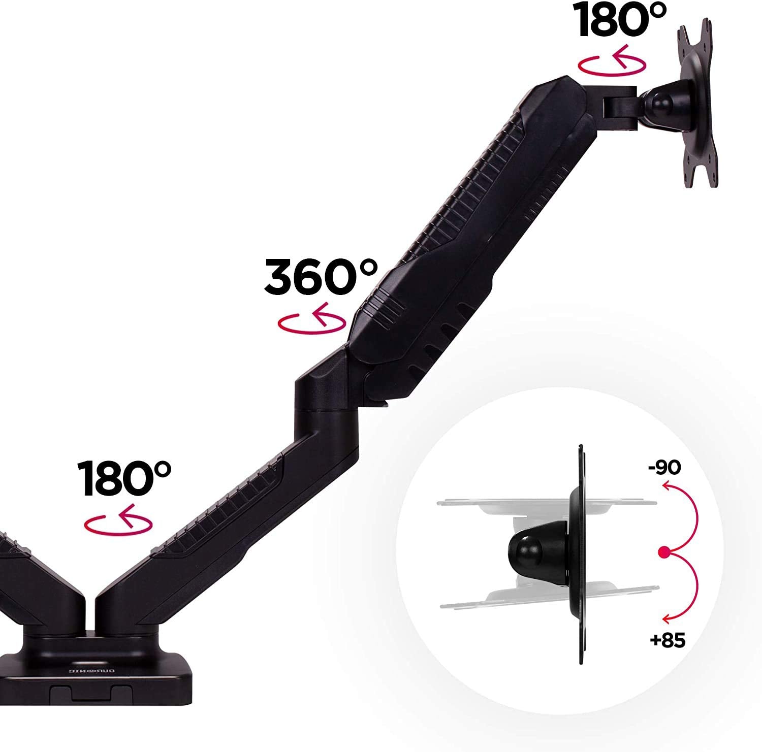 Duronic Dual Monitor Arm Stand DMDCL1X1 - Adjustable Double PC Desk Mount for 13-24 Inch LED LCD Screens & Laptops | VESA 75/100 | 6.5kg Capacity | Perfect for Home Office & Gaming Setup