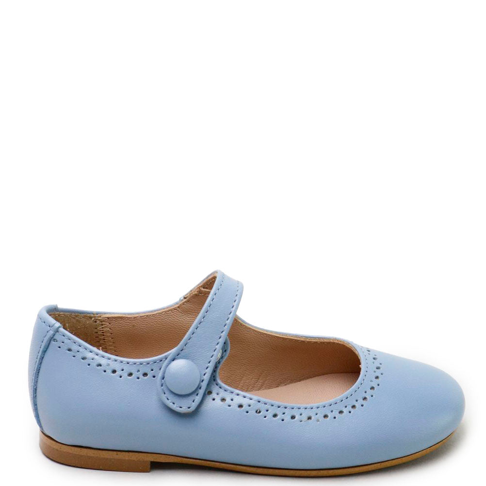 Papanatas Steel Blue Perf Mary Jane Shoes - Comfortable Women's Dress Shoes for Work, Party & Special Occasions