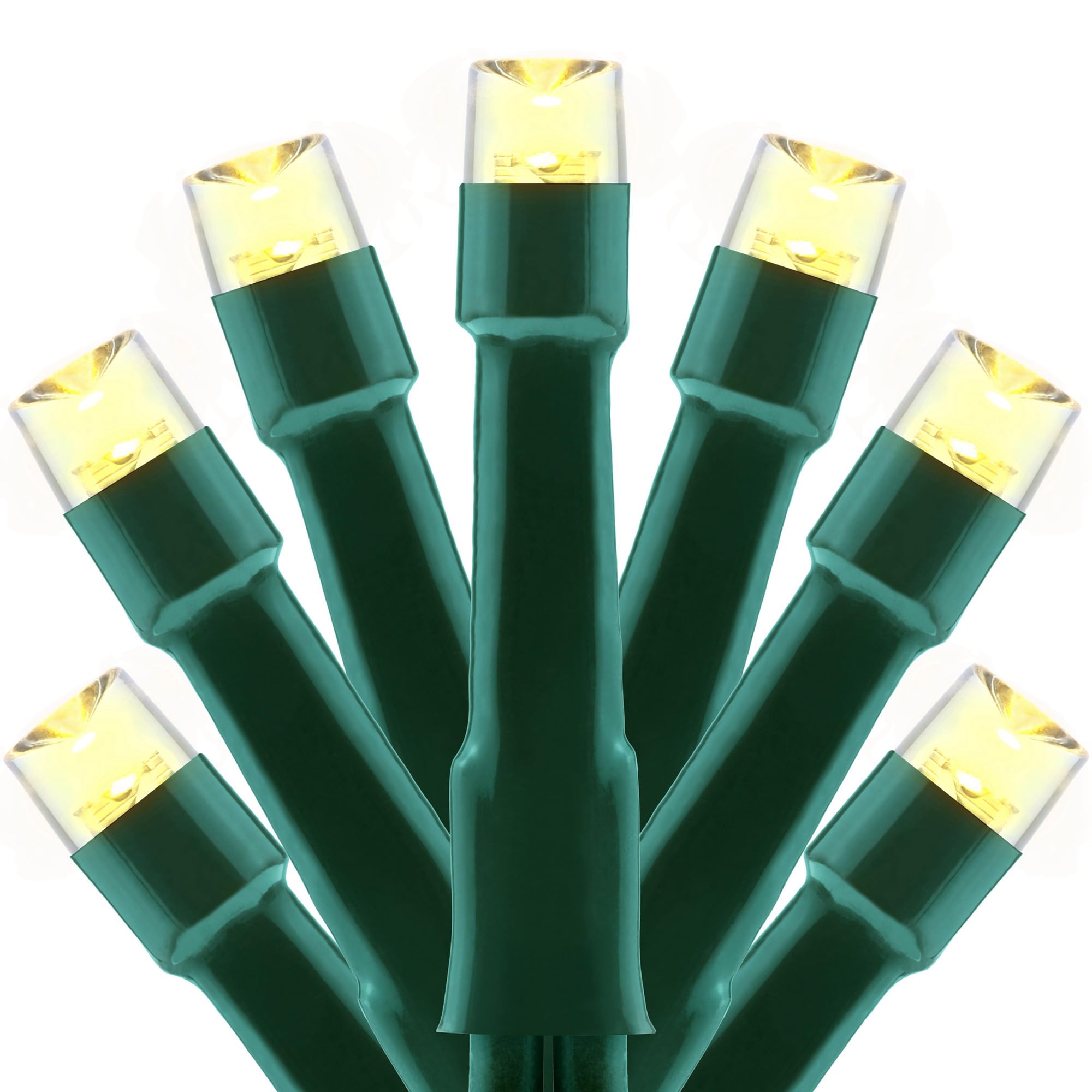 Yuetime 100ft 300 LED Warm White Christmas String Lights with 8 Adapter Modes, 5mm Wide Angle Green Wire - Indoor/Outdoor Holiday Decor for Tree, Patio, Wedding & Party Lighting