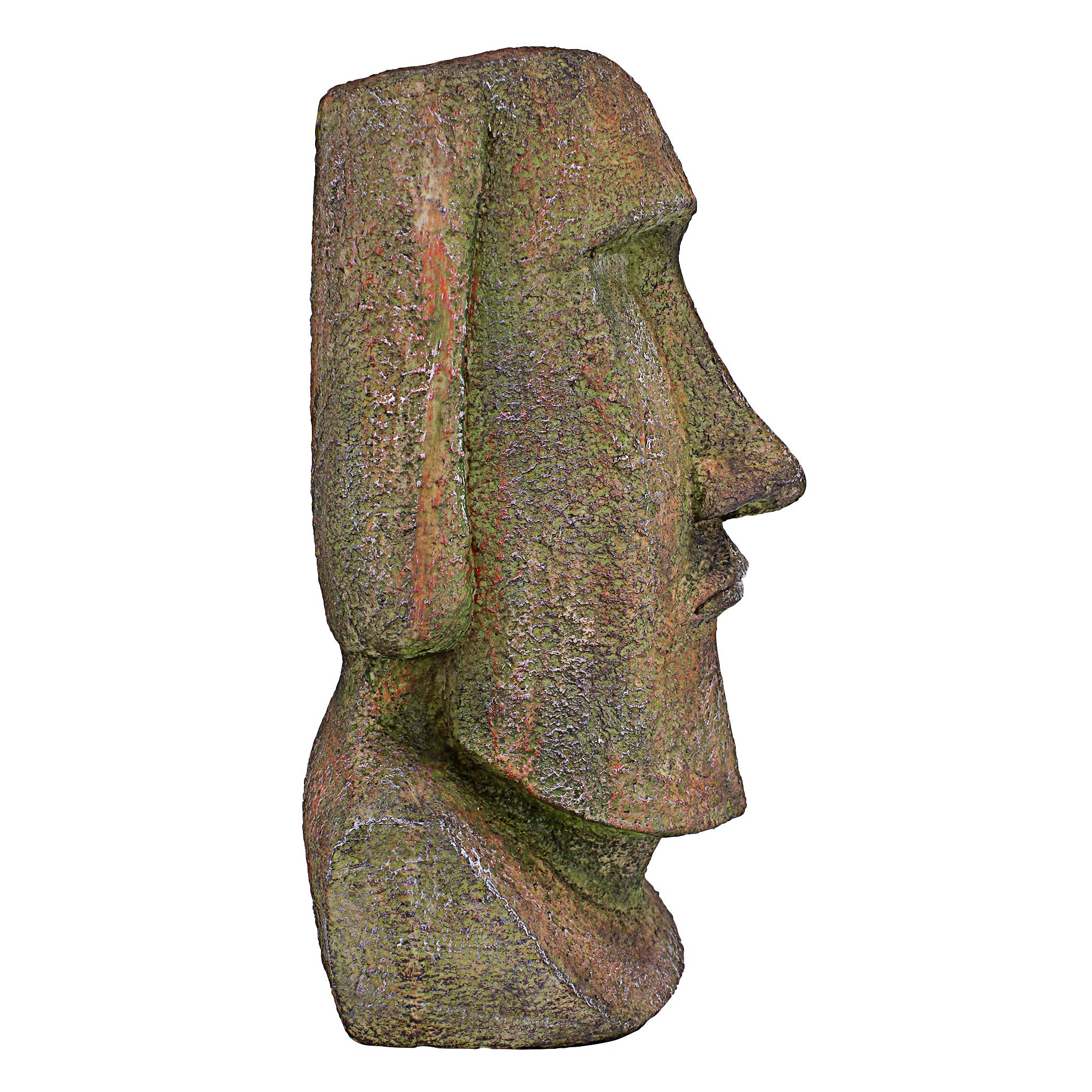 Design Toscano Grey Stone Medium Easter Island Moai Head Statue - Polynesian Decor, Garden Sculpture, Home & Office Decoration