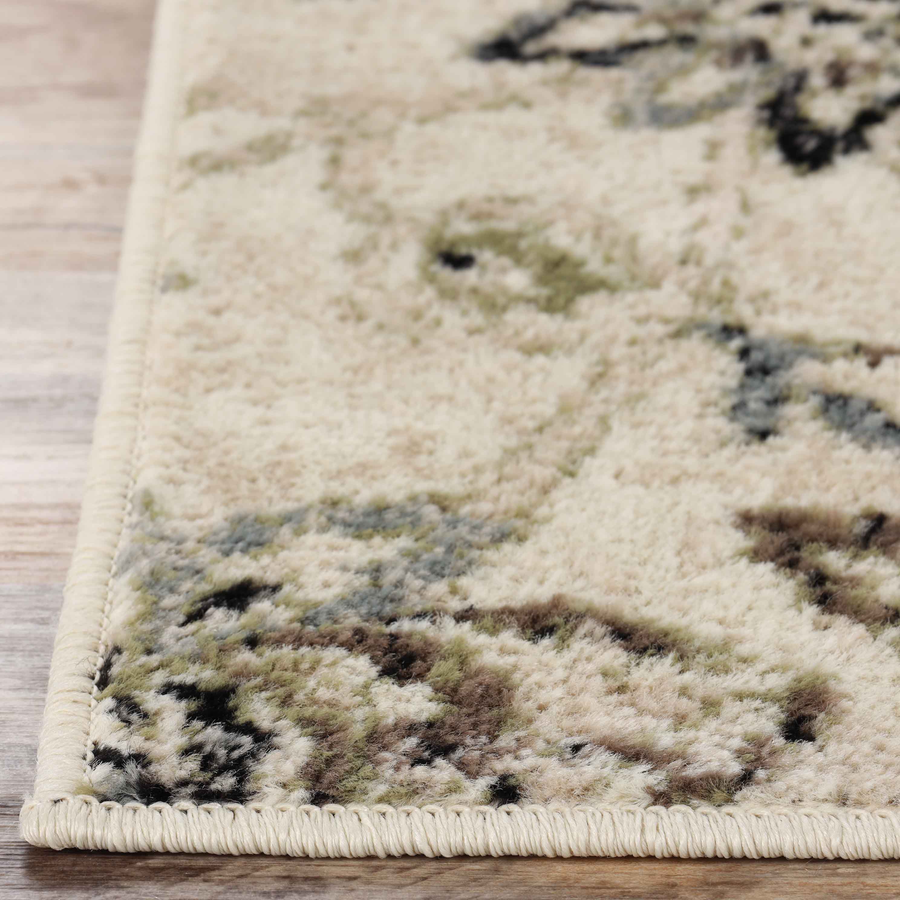 Jacobean Floral Modern Farmhouse Indoor Area Rugs & Runner Rugs - Soft Non-Slip Living Room Bedroom Decor for Cozy Home