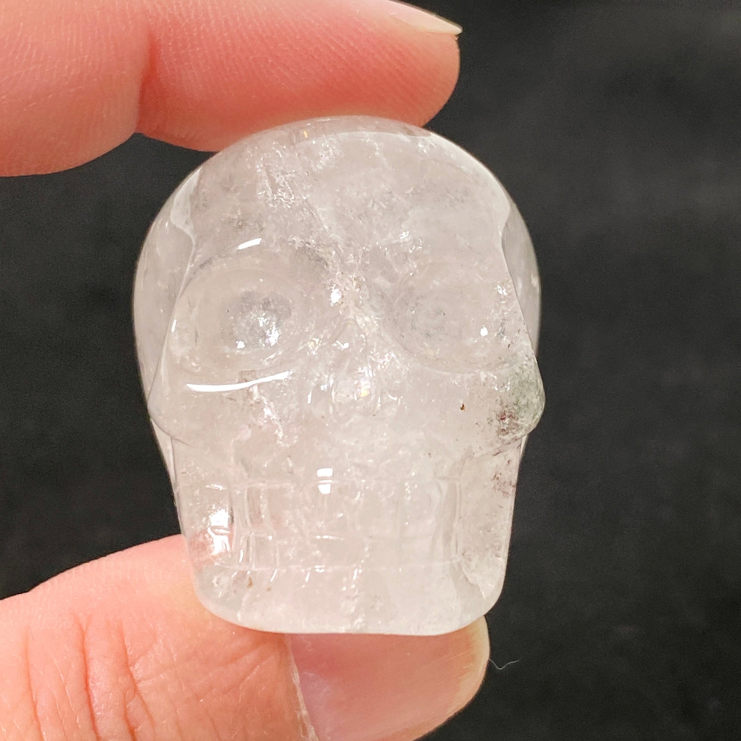Natural Clear Quartz Crystal Skull CQSK 03 - Healing Stone for Meditation, Reiki & Spiritual Decor