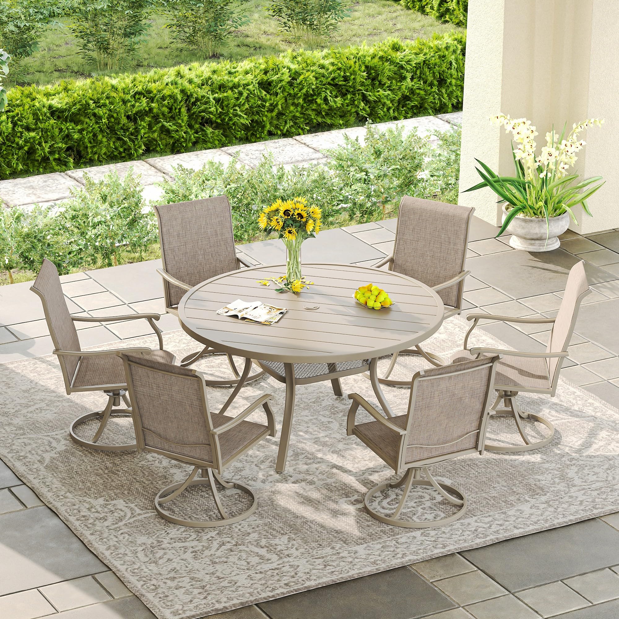 7-Piece Patio Dining Set with 47.2