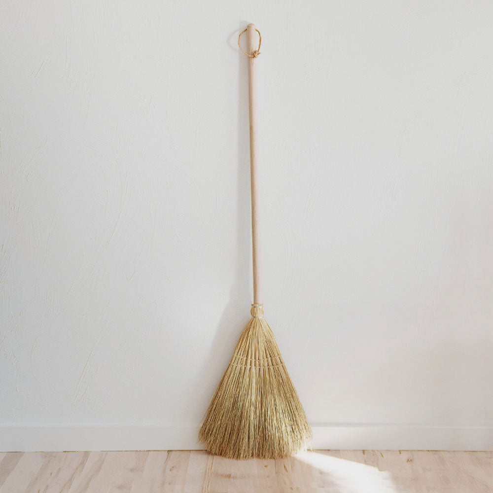 Handmade Farmhouse Broom - Natural Bristles for Sweeping & Decor - Perfect for Home Cleaning, Rustic Decor, and Cozy Farmhouse Style