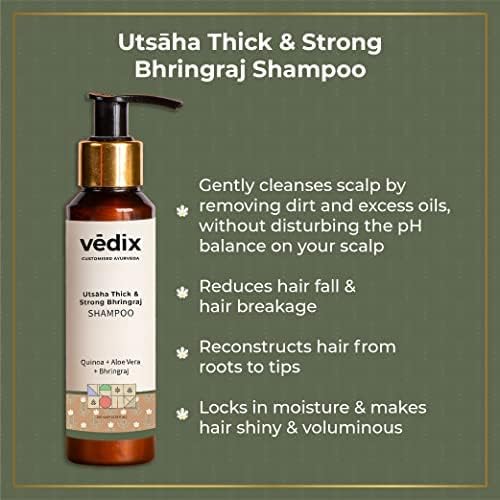 Vedix Bhringadi Ayurvedic Hair Fall Control Kit - Customized Hair Care Set with Booster Oil, Shampoo, Conditioner & Mask - 4 Piece Gift Pack (310ml) - Perfect for Daily Hair Care & Gifting