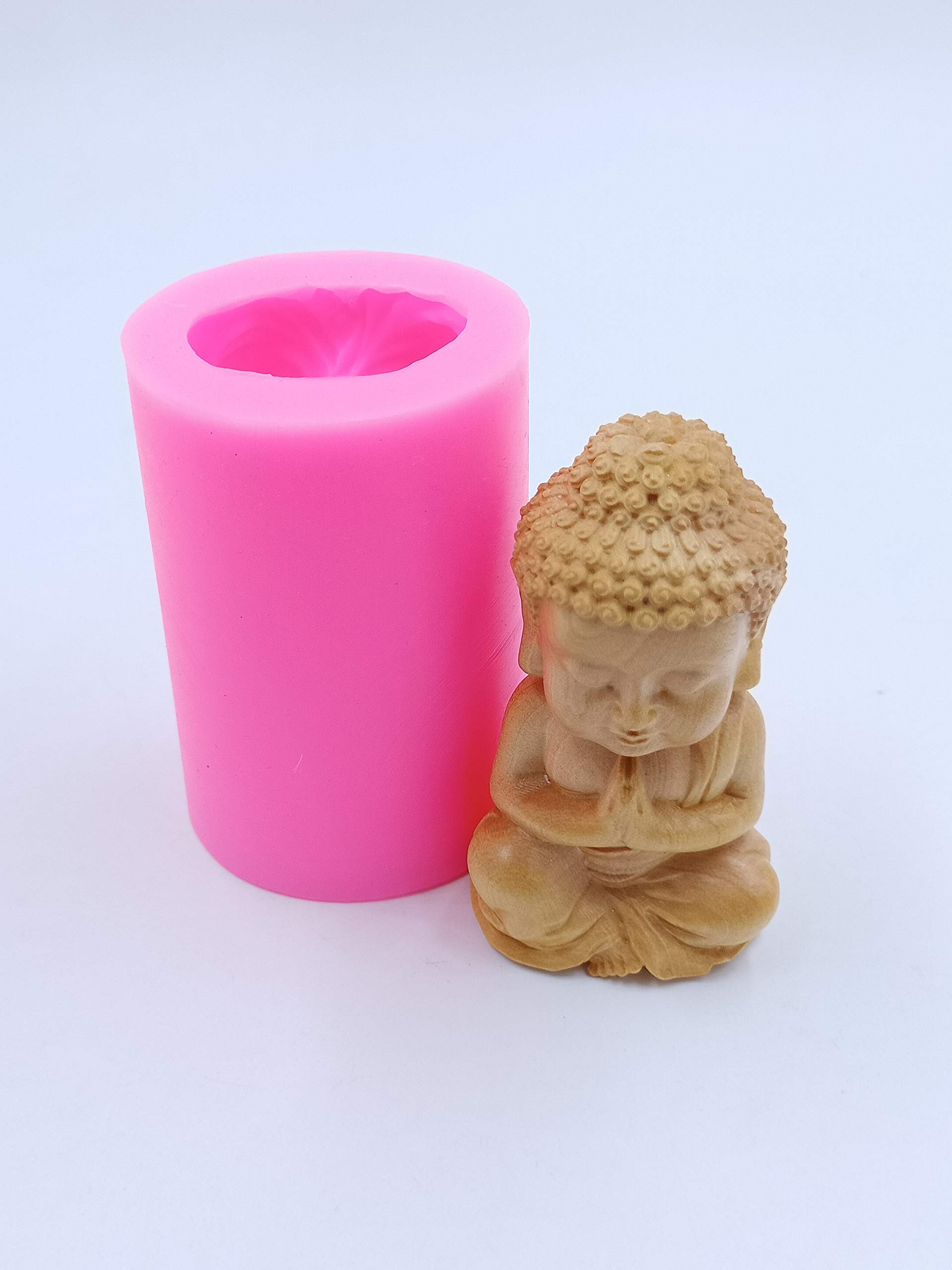 3D Bronze Buddha Silicone Mold for Candles, Soap, Polymer Clay, Cold Porcelain & Resin Crafts - Perfect for DIY Home Decor, Meditation Spaces & Gift Making