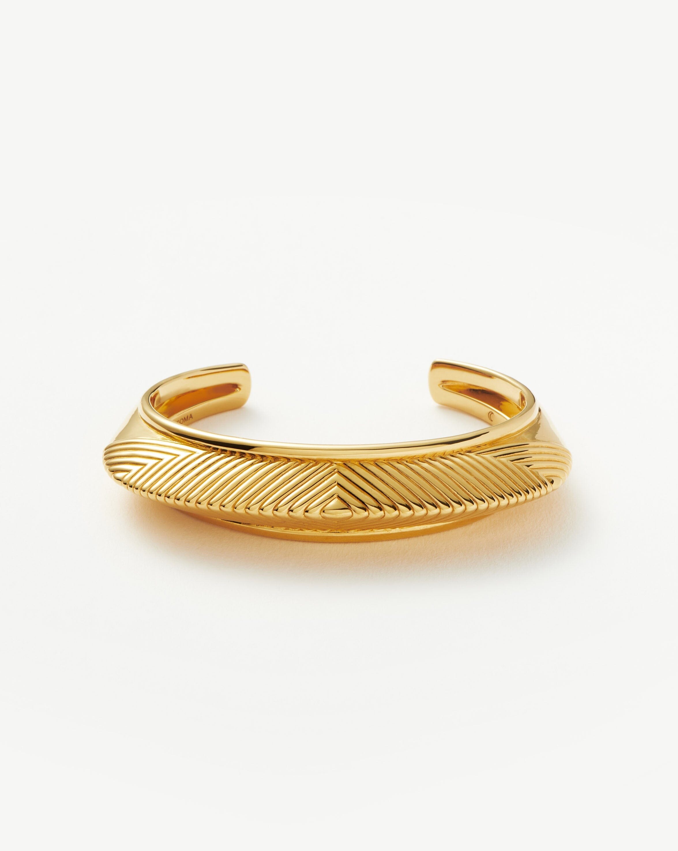 Hera Dome Ridge Statement Cuff Bracelet - 18k Gold Plated Women's Fashion Jewelry for Party, Wedding & Evening Wear