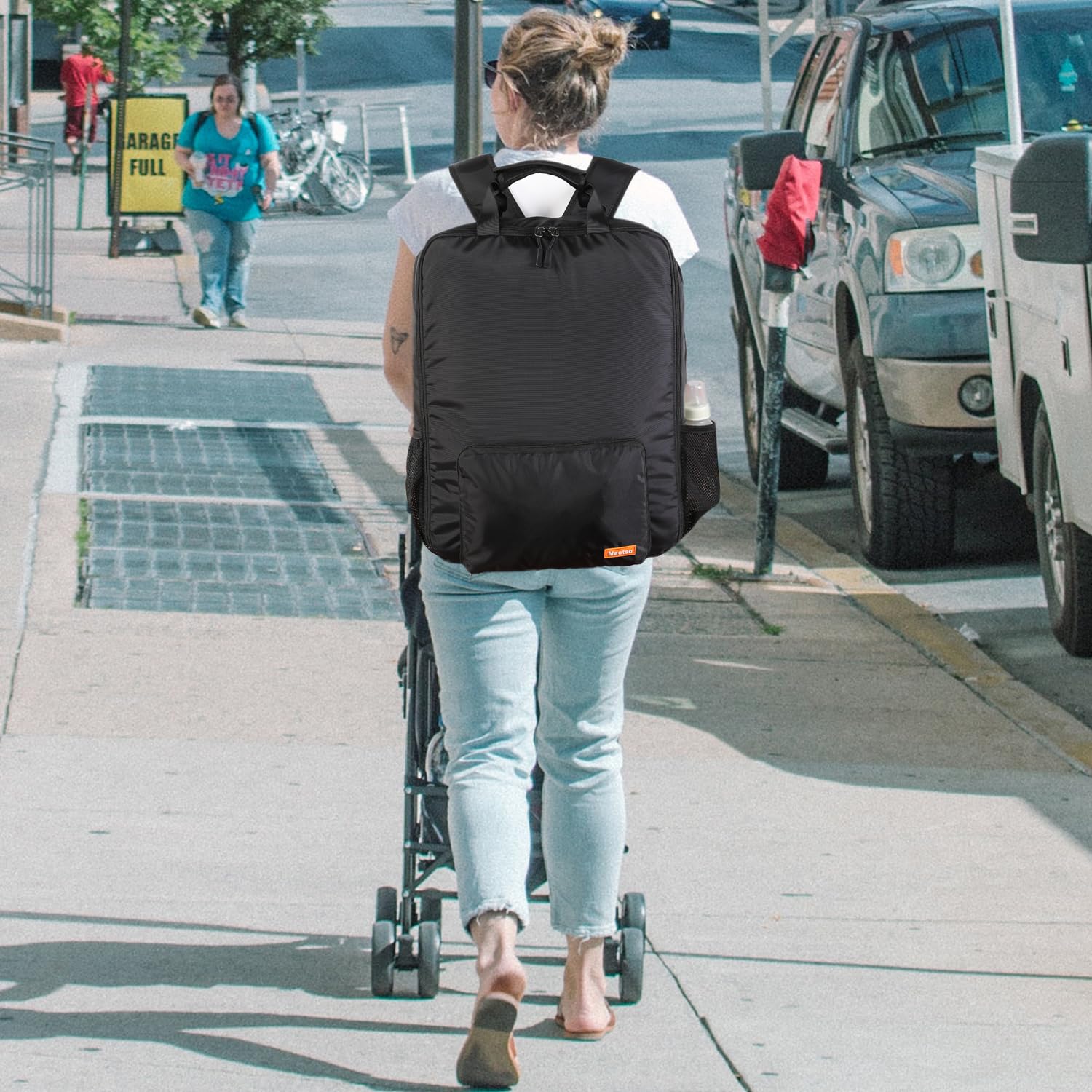 Mactso Lightweight Stroller Travel Backpack - Compatible with GB Pockit Air Plus All Terrain & GB Pockit+ All City - Airplane Approved Carry-On Bag for Baby Strollers (Black, Large) | Perfect for Air Travel, Road Trips & Daily Commuting