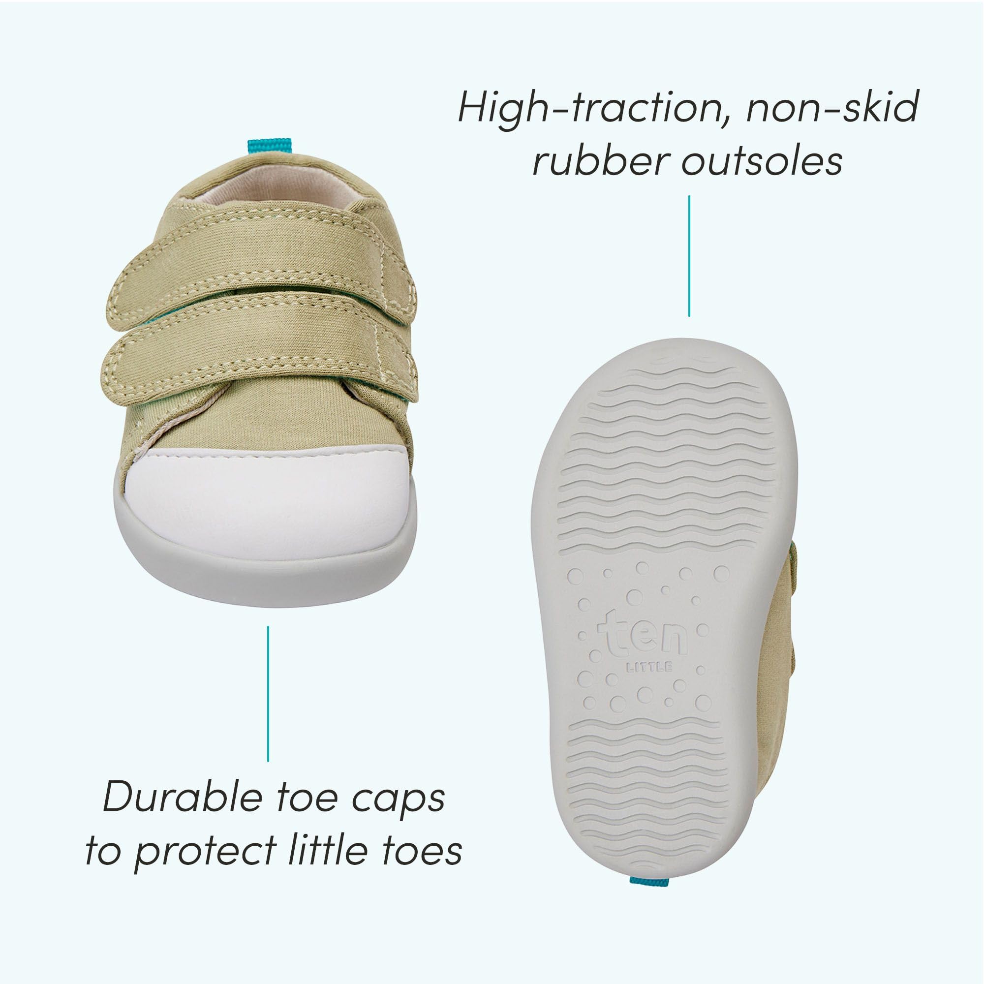 Ten Little First Walker Kids’ Sneakers - Lightweight & Breathable Cotton Baby Shoes for Boys & Girls - Non-Slip Rubber Sole for Wide Feet - Perfect for First Steps, Playtime & Outdoor Activities