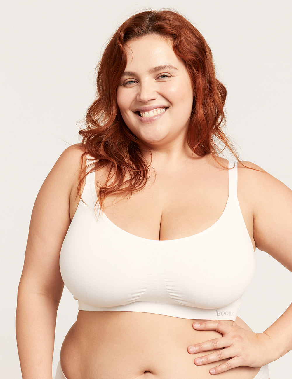 Wireless Full Bust Bra - Comfortable Support for Large Cup Sizes - Perfect for Everyday Wear, Yoga & Lounge - White