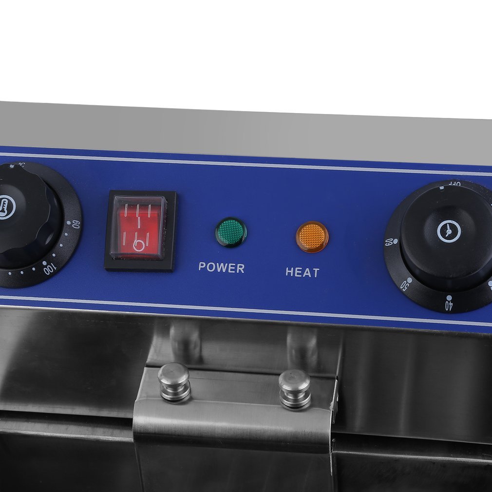 Commercial Electric Deep Fryer 13L/26L Stainless Steel - Temperature Control & Timer - Single/Dual Tank with Drain & Basket - Perfect for Restaurants, Food Trucks, and Catering Businesses