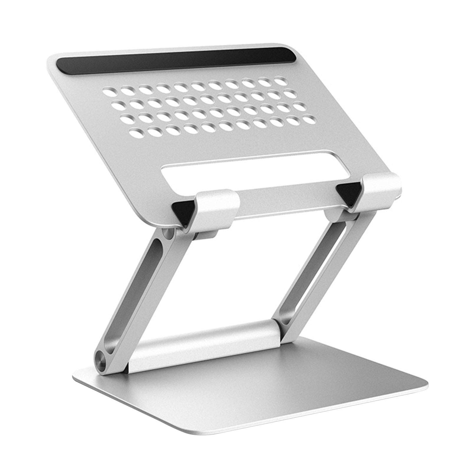 Adjustable Aluminum Frosted Computer Air Stand with Silicone Base - Ergonomic Laptop Cooling Stand for Home Office, Gaming & Workstation Use (White, One Size) - Perfect for Desktops, Notebooks & Workspace Organization