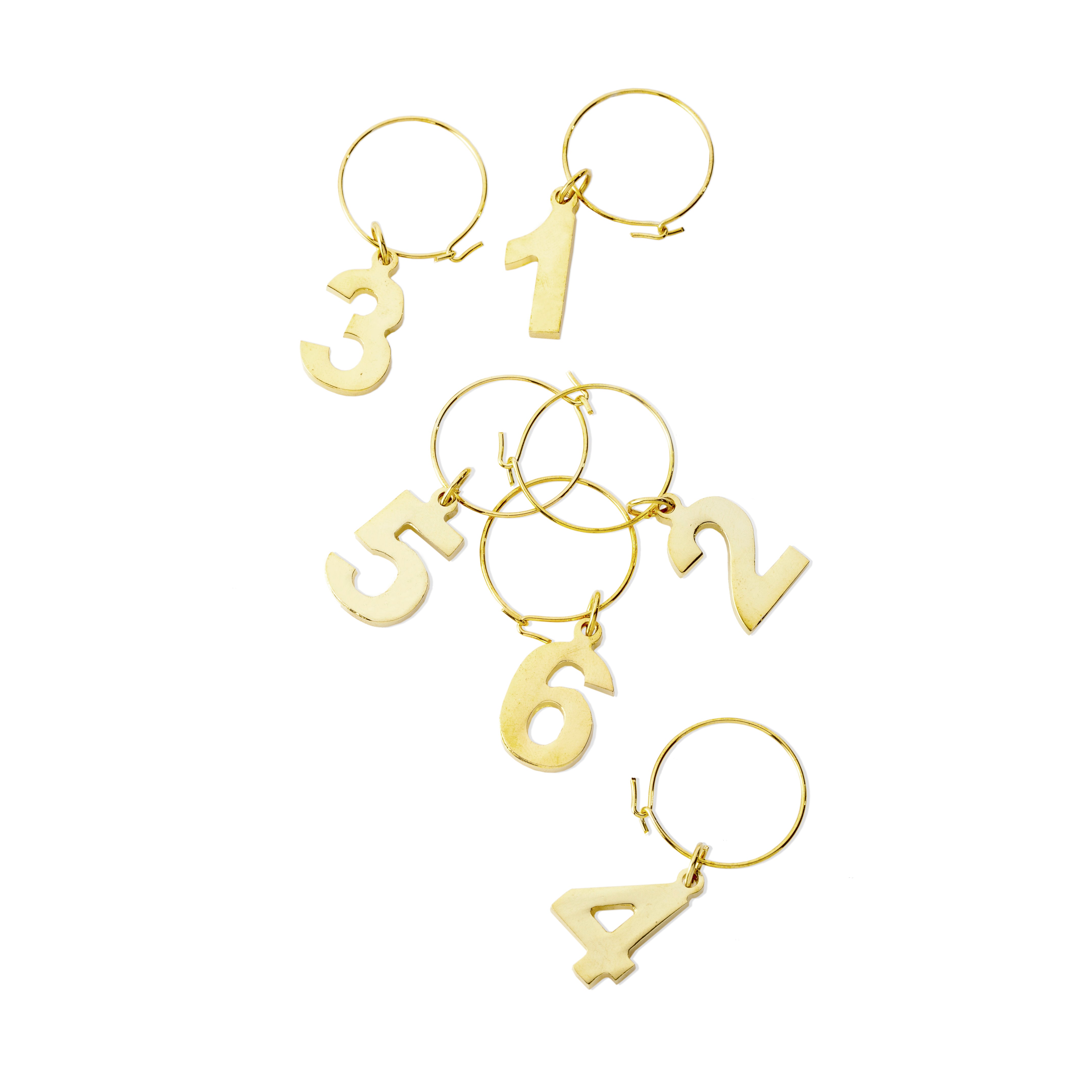 Elegant Gold Plated Wine Charms Set - 6 Unique Designs for Glass Marking - Perfect for Parties, Weddings & Hostess Gifts