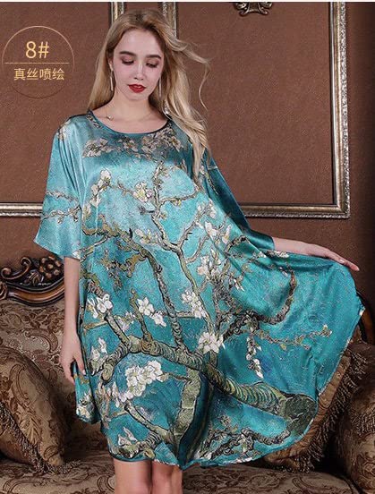 Grace Silk 100% Pure Mulberry Silk Nightgown - Luxurious Women's Sleepwear for Comfort & Elegance - Perfect for Bridal, Honeymoon & Relaxing at Home