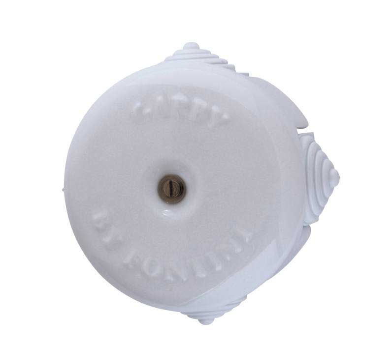 White Porcelain Electrical Junction Box 72mm - Durable & Safe for Home Wiring, DIY Projects, and Electrical Installations