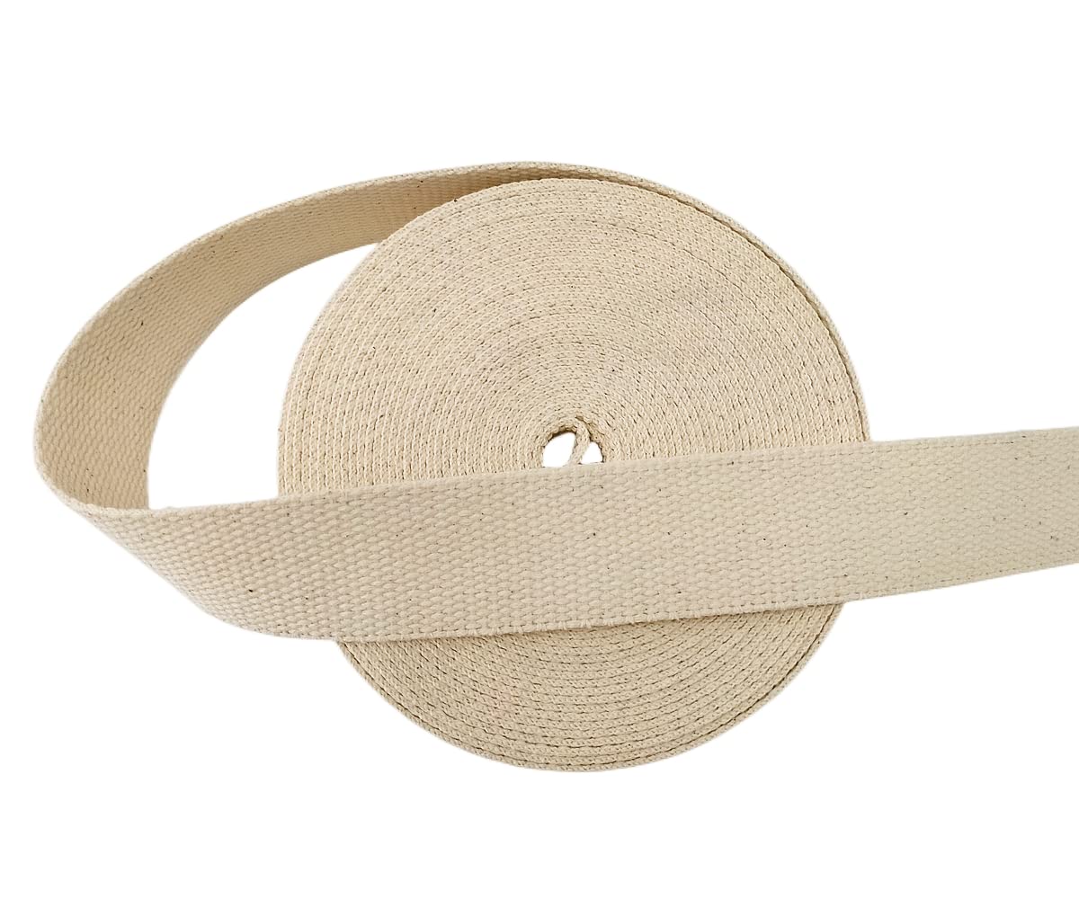 11 Yards Natural Heavy Cotton Webbing 1.5 Inch for Sewing, DIY Crafts, Bag Making & Outdoor Supplies - Perfect for Tote Bags, Belts, Straps & Camping Gear