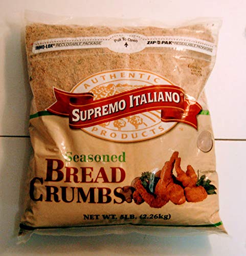 Supremo Italiano Seasoned Bread Crumbs 5 lb - Italian Style Panko Breadcrumbs for Cooking & Baking - Perfect for Meatballs, Chicken Cutlets & Casserole Topping - Resealable Bag for Freshness