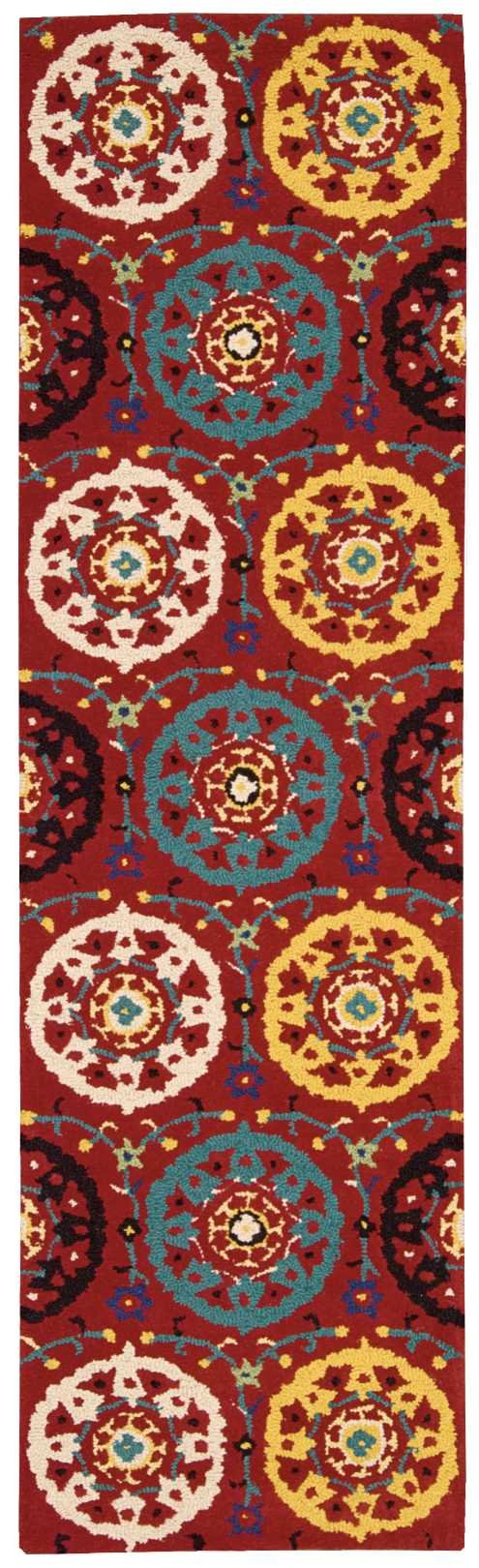 Nourison Suzani Red Runner Rug 2'3