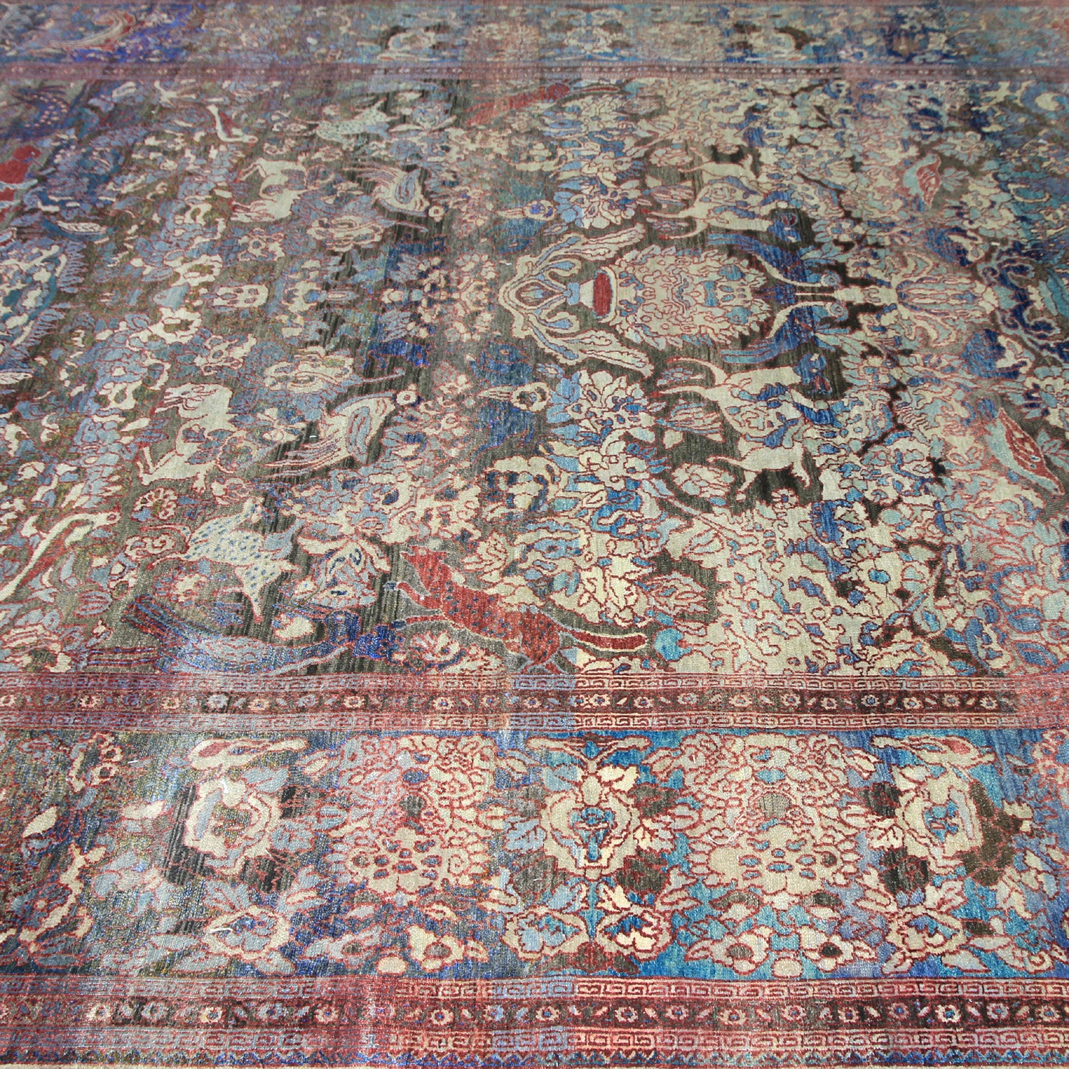 Blue Transitional Wool Rug 8'11 x 12'2 - Soft Handmade Area Rug for Living Room, Bedroom & Office - Premium Home Decor