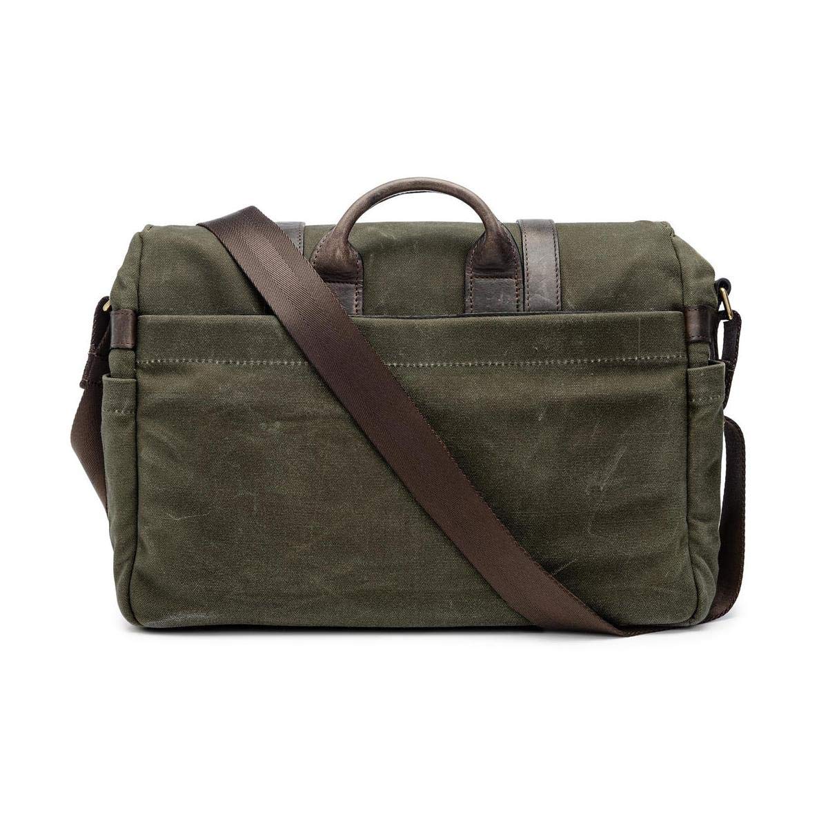 ONA The Brixton Waxed Canvas Messenger Bag for Camera & Laptop - Olive | Stylish & Durable Photography & Work Bag for Professionals & Commuters